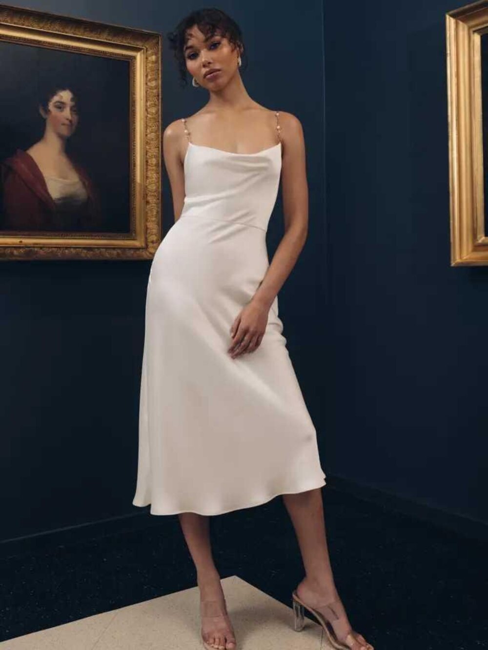Jenny Yoo Little White Dress Andrea Size 14 Fits 10-12 Ivory with Peal Straps